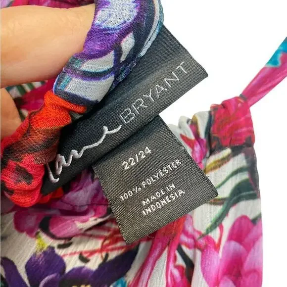 Lane Bryant Floral Tropical Sundress Sz 22/24 Vacation Cottagecore Beachy Dress - Picture 5 of 5